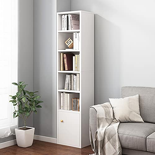 White 71 Inches Tall 8 Lattices Corner Bookcase Y4617