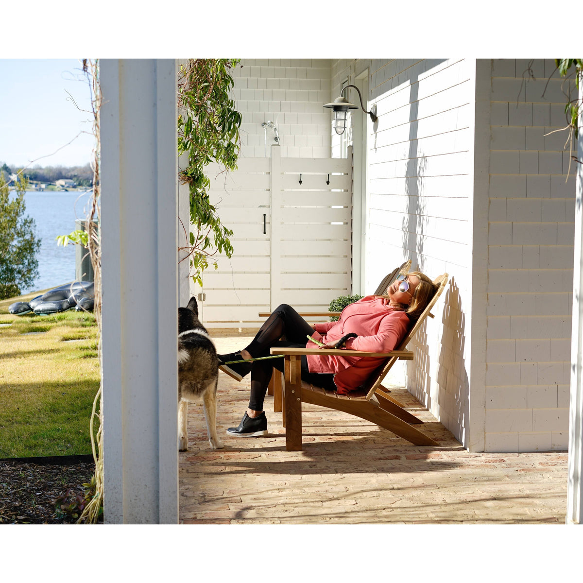 Teak Wood Patio Adirondack Chair K3484