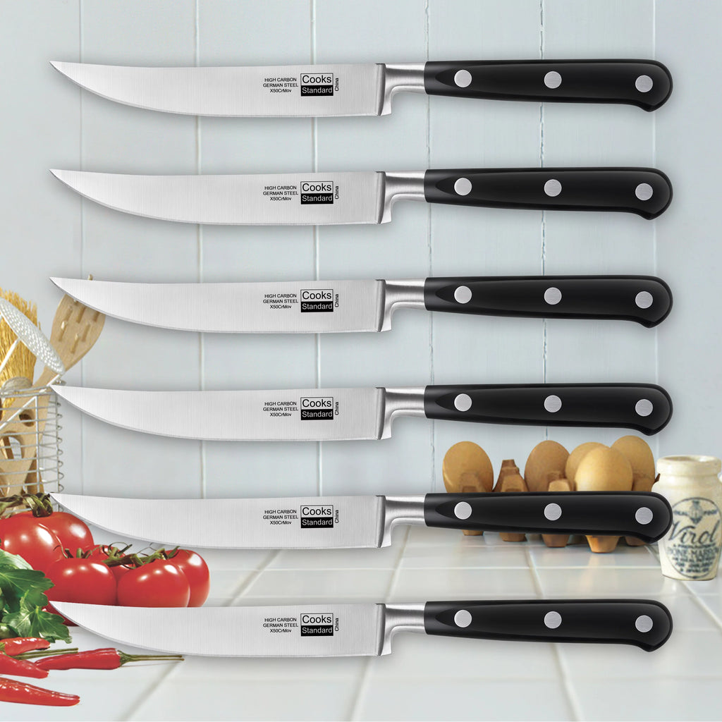 6-Piece High Carbon Stainless Steel Steak Knives Set P916042