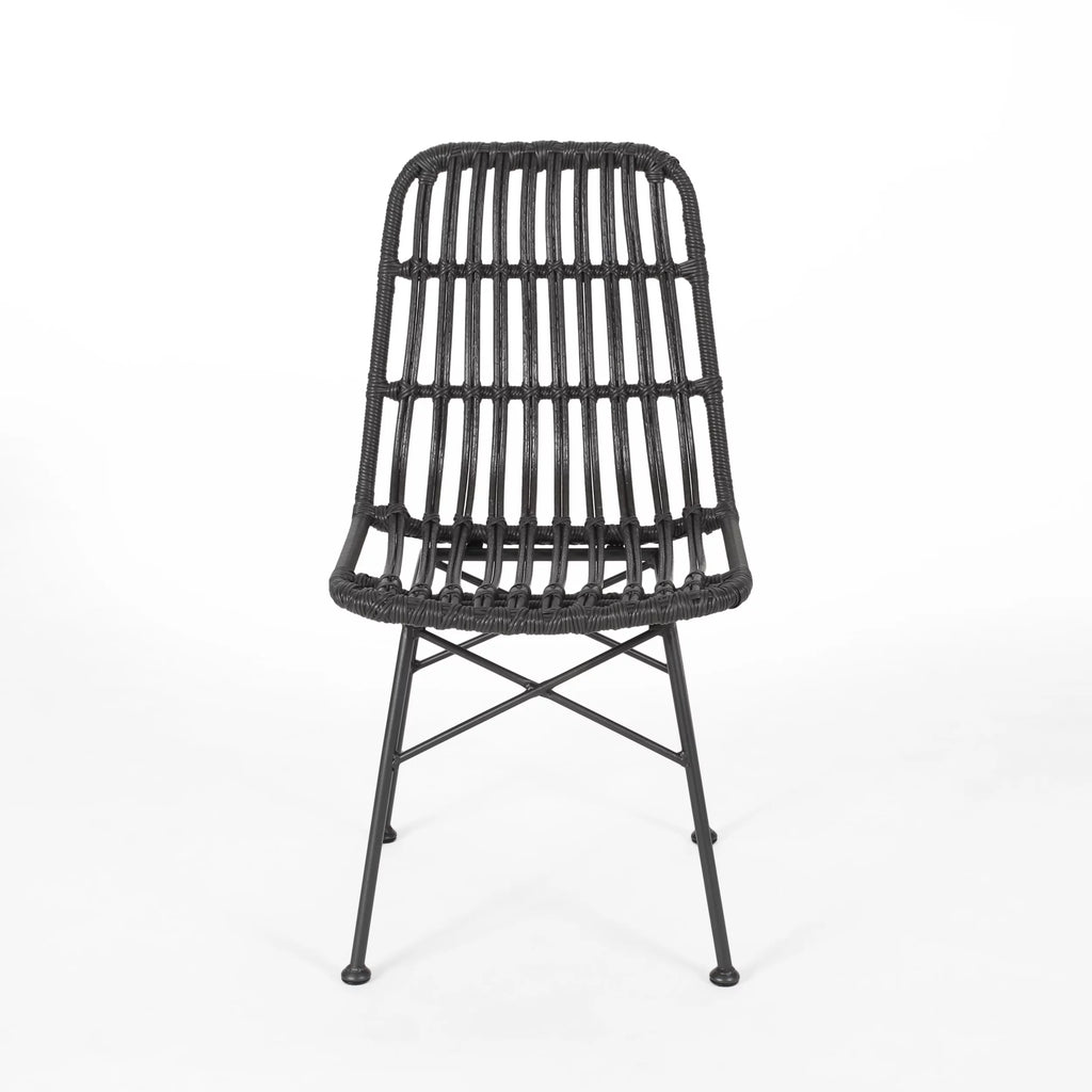 Outdoor Wicker Dining Chairs Set of 2 H462360