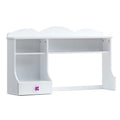 White Wooden Hutch with Two Shelves and Three Drawers K45864