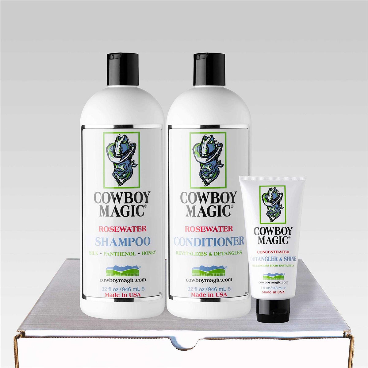 Shampoo + Conditioner 32 Ounce Bottles Detangler and Shine 4oz F4732