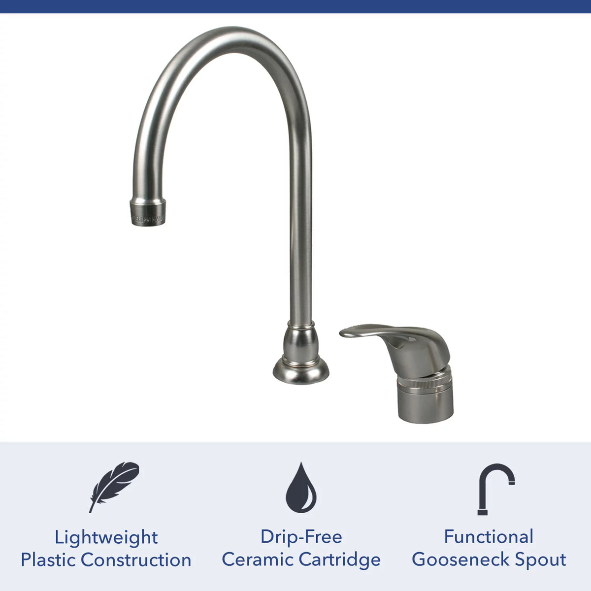 High Arc Gooseneck Kitchen Faucet with Single Lever Side Handle V53508