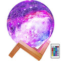 Moon Lamp Kids Night Light 5.9 inch 16 Colors LED 3D Star Moon Light with Wood Stand T282