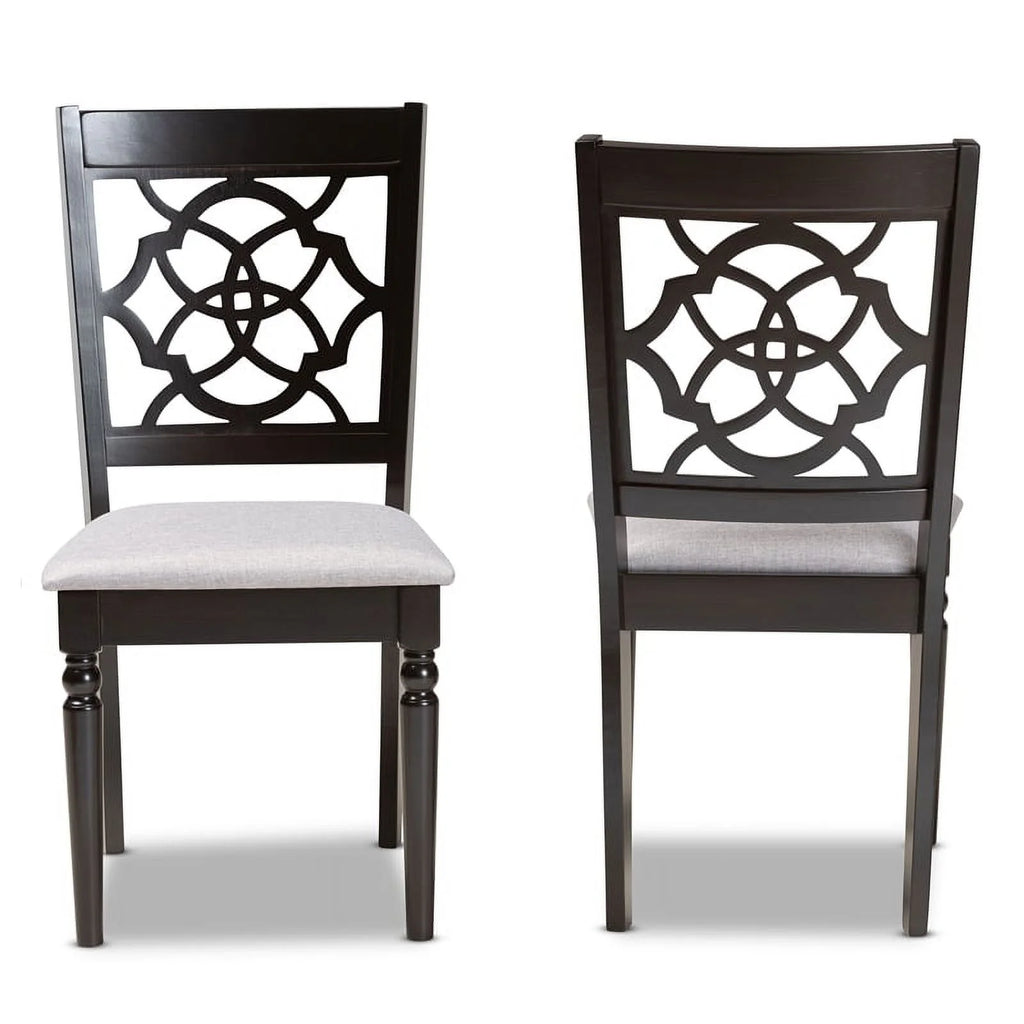 Dark Brown Oak Wood Dining Chair Set of 2 H978839