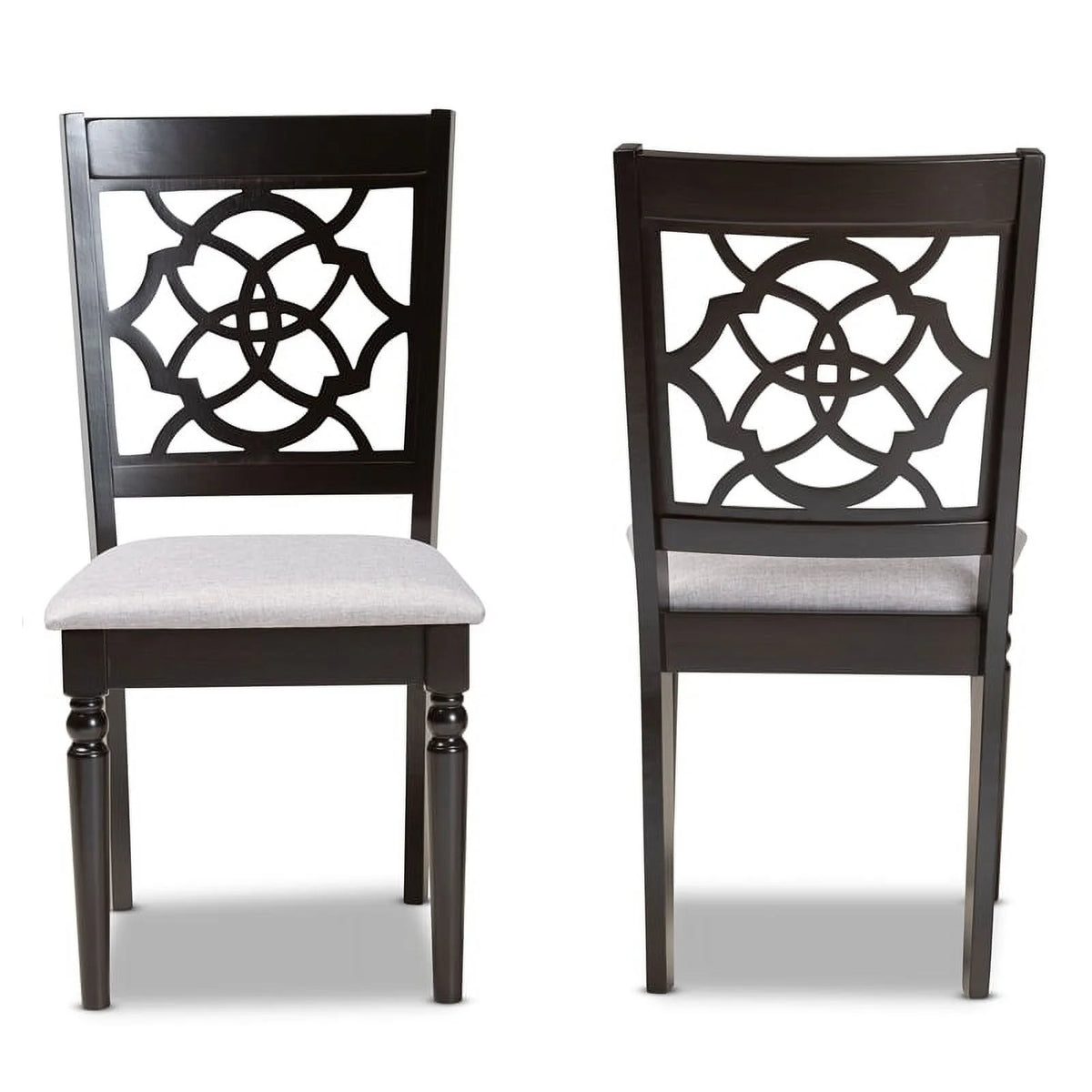 Dark Brown Oak Wood Dining Chair Set of 2 H978839