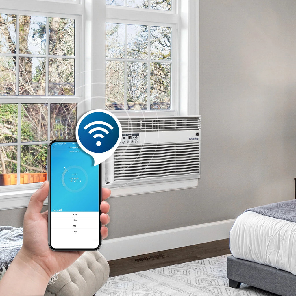 8,000 BTU White Window Air Conditioner with WiFi F9725