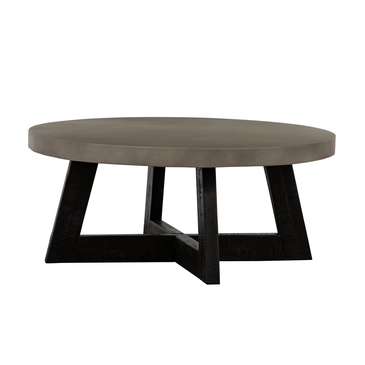 Modern Acacia Wood & Concrete Top Coffee Table N36756