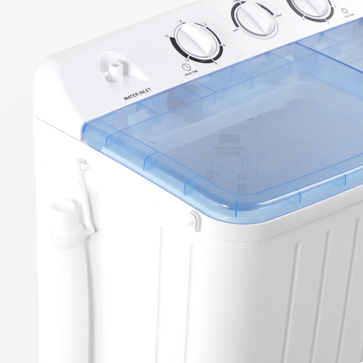 17.6lbs 2 in1 Portable Mini Washing Machine Top-Load Compact Laundry Twin Tub Washer Spin Dryer, White W339508
