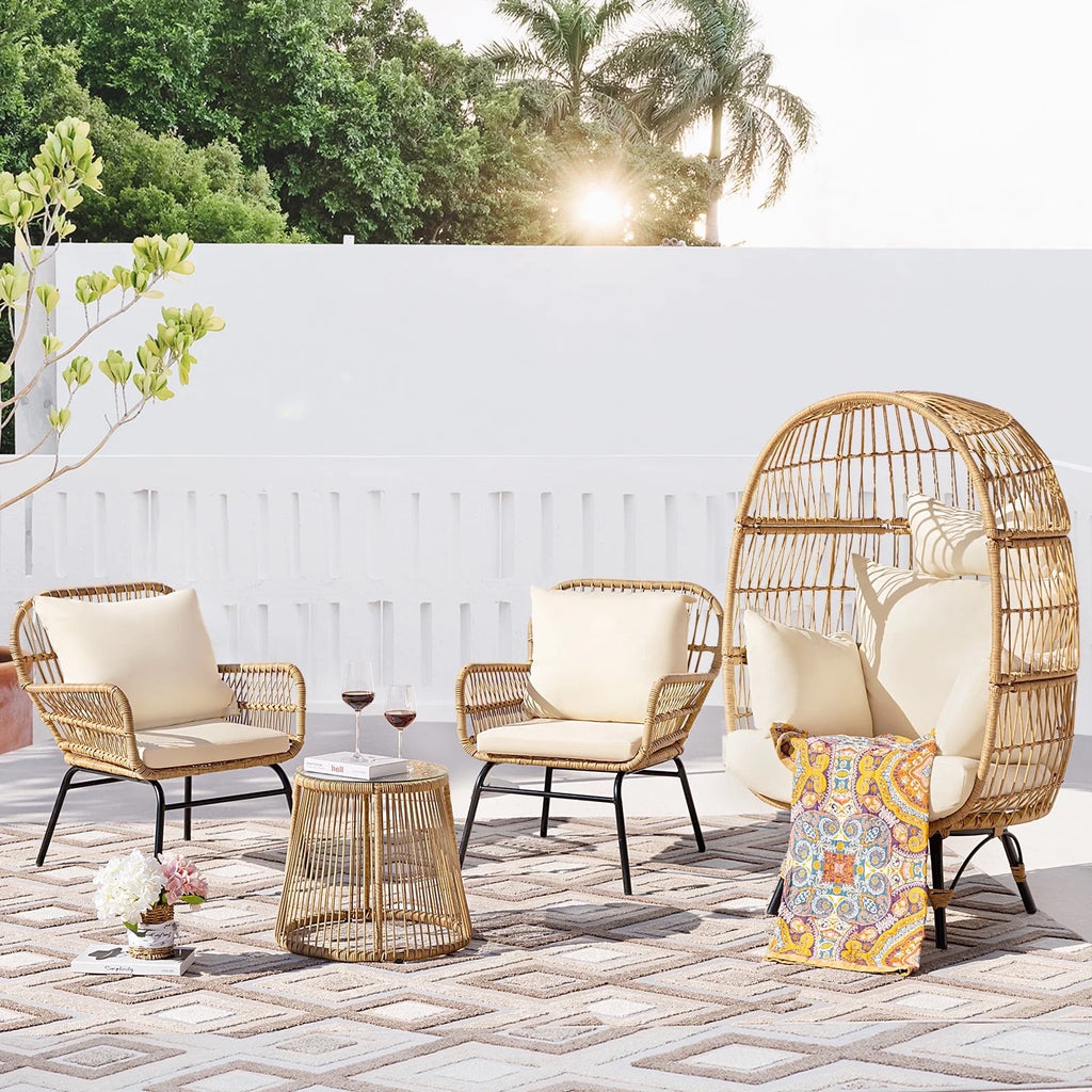 Beige Wicker Outdoor Sectional Sofa L75273