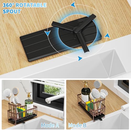 Kitchen Sink Sponge Holder with Brush Holder Stainless Steel F8777