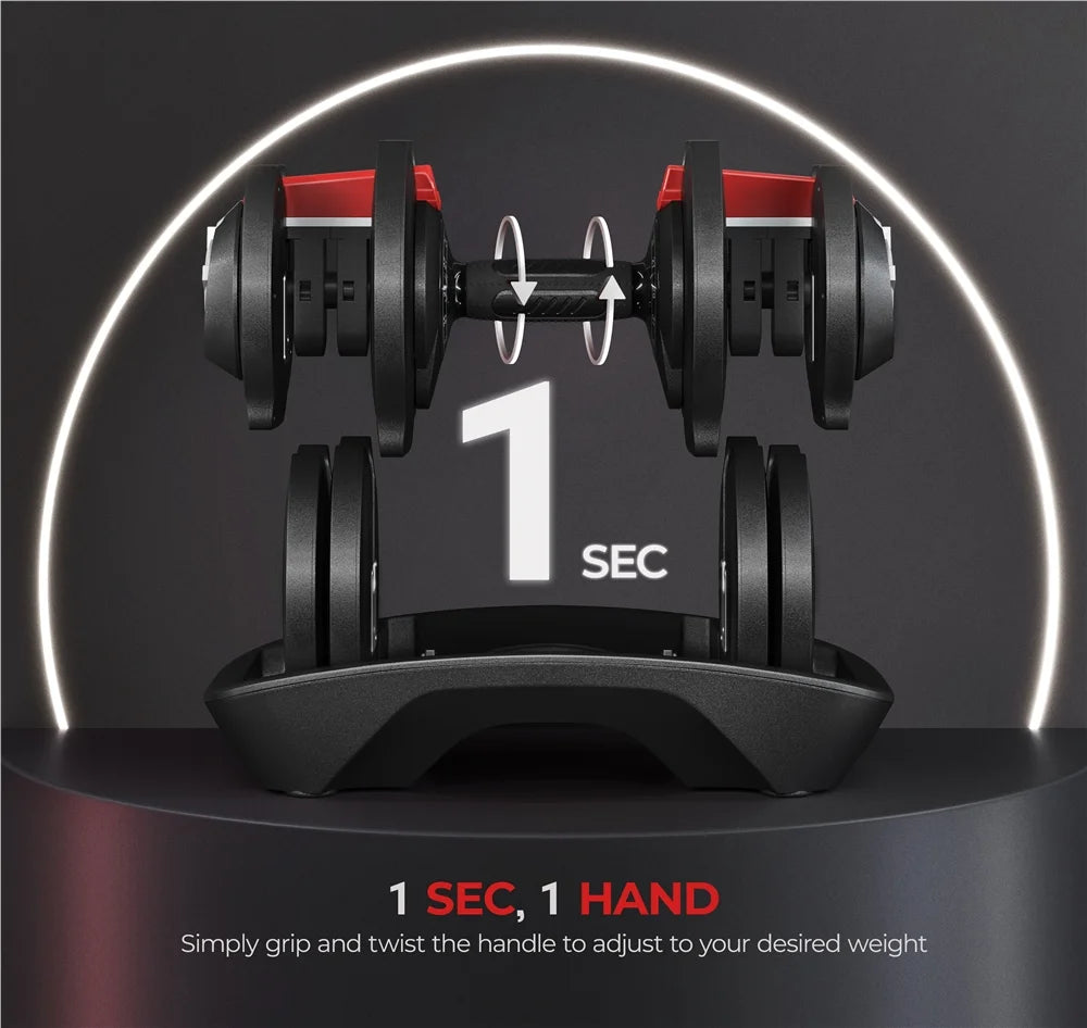 3-40lb 12-in-1 Quick-adjust Dumbbell Weights T61795
