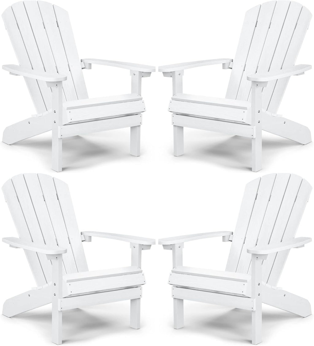 Adirondack Chairs Set of 2 Plastic Weather Resistant Black R33984