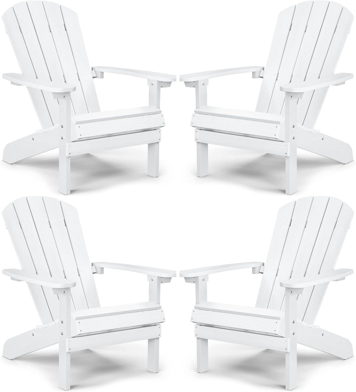 Adirondack Chairs Set of 2 Plastic Weather Resistant Black R33984