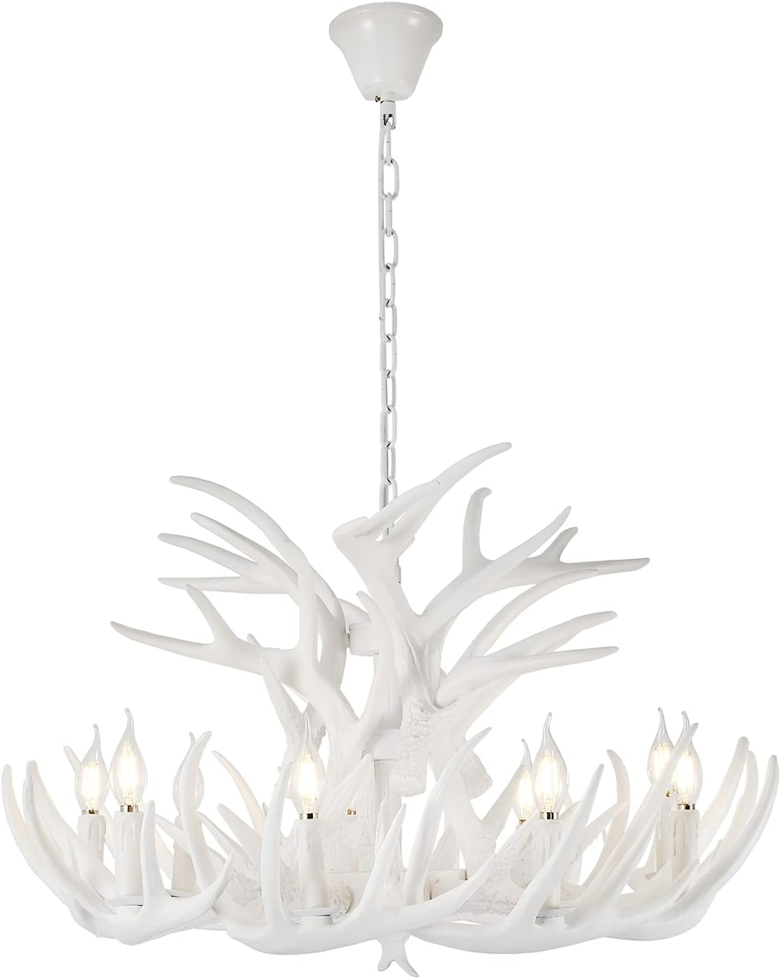 White Antler Chandelier 12 Antlers 9 Lights Y5561