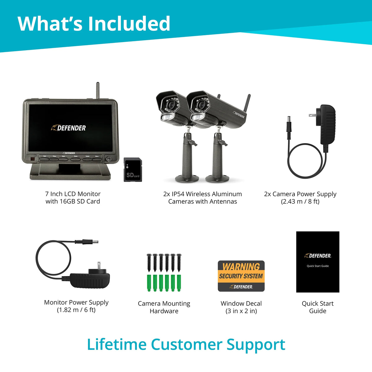 Security Camera System with 7 Display Monitor and 2 Night Vision Cameras X814501