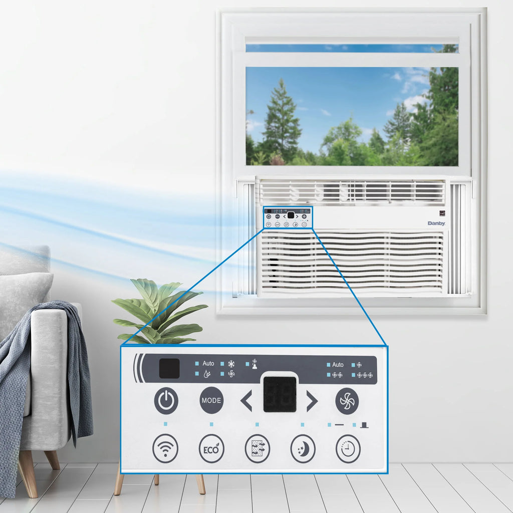 8,000 BTU White Window Air Conditioner with WiFi F9725