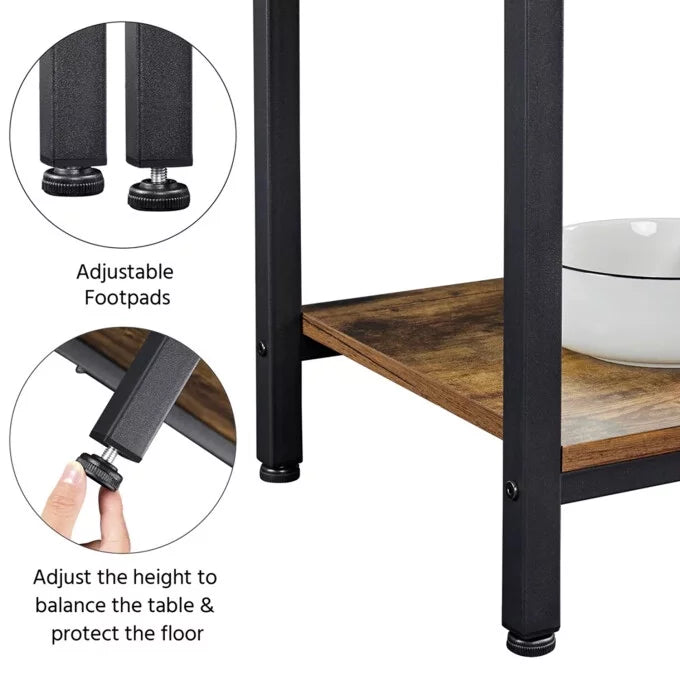 Baker's Rack Kitchen Island with Hooks Microwave Stand Y302706