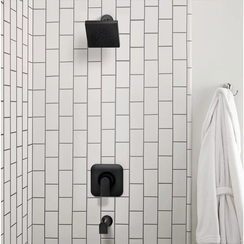 1-Handle Matte Black Tub and Shower Faucet Q90761