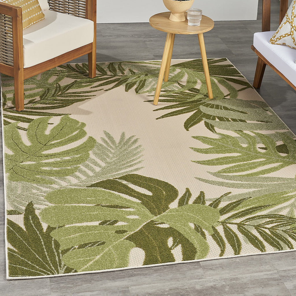 4' x 6' Ivory Green Area Rug P7258
