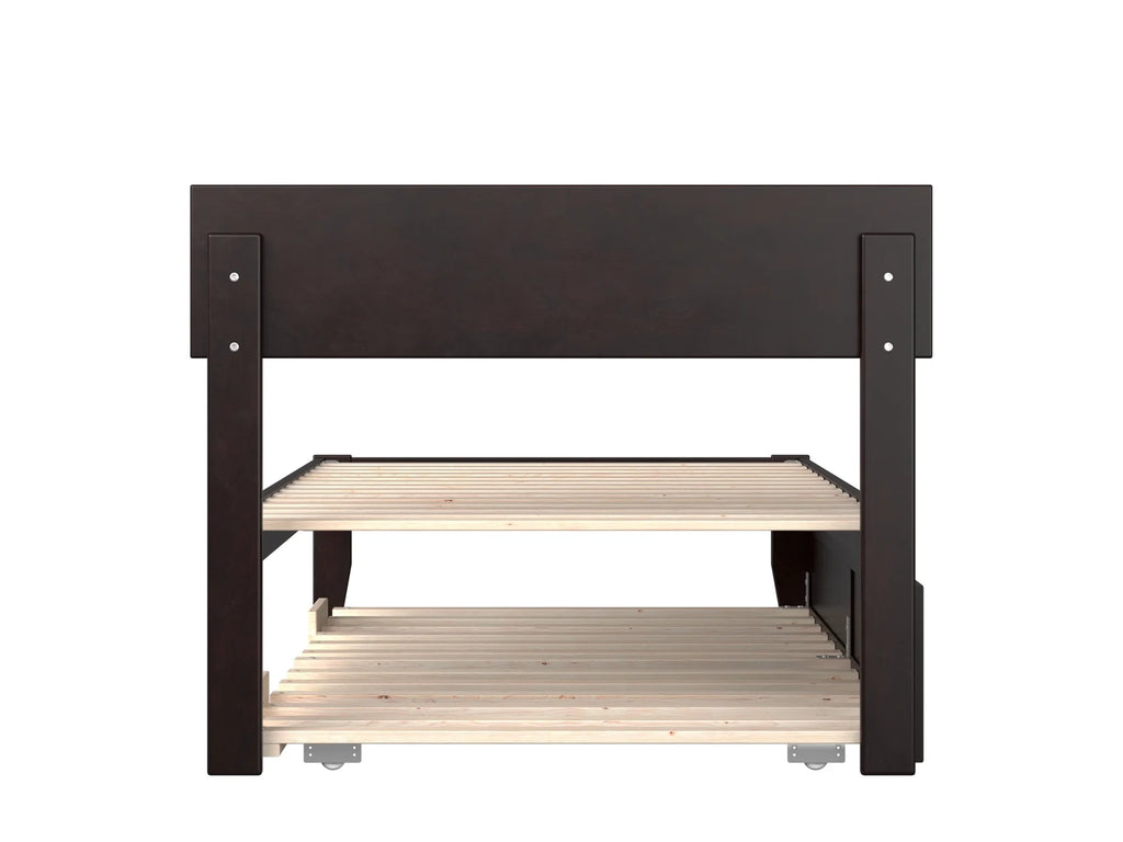 Twin XL Wood Platform Bed Frame with Trundle R120631