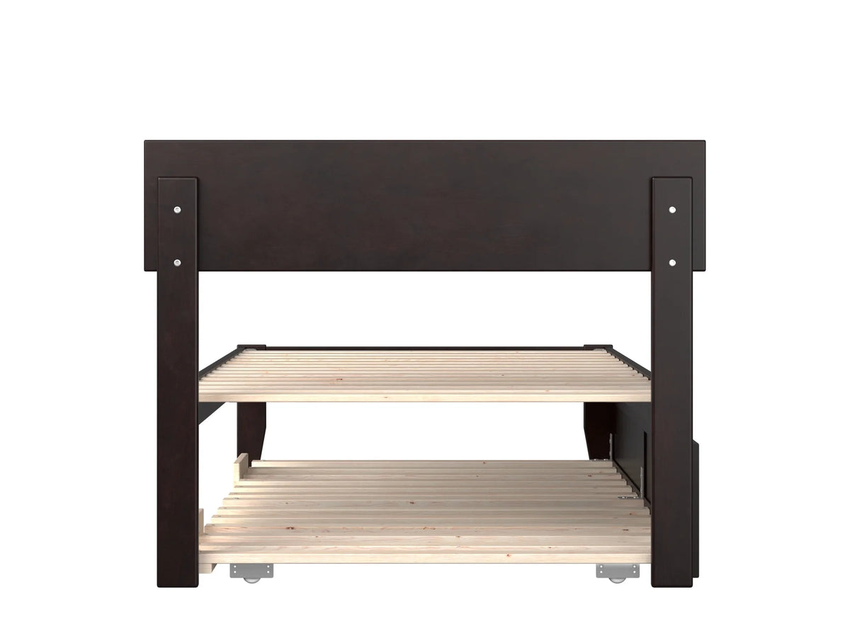 Twin XL Wood Platform Bed Frame with Trundle R120631