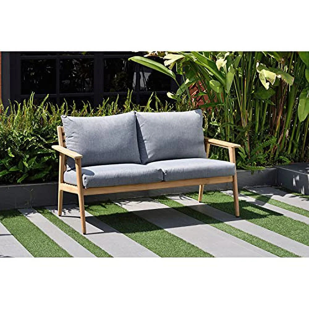 Teak Patio Sofa with Olefin Cushions Z139
