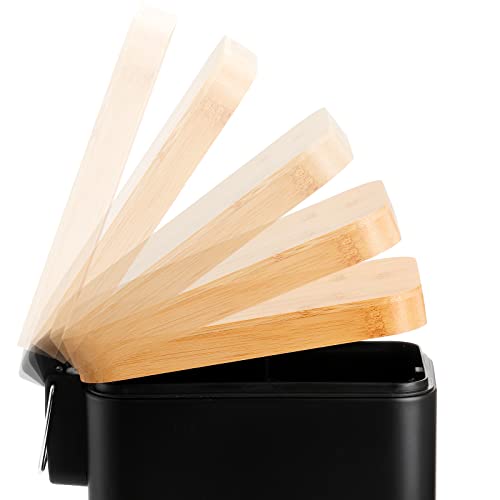 1.3 Gallon Black Step Trash Can with Soft Close Lid Y53391