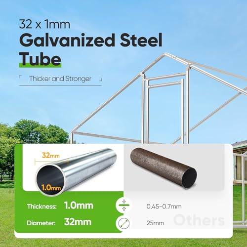 Large Metal Chicken Coop Run with Waterproof Cover L4176