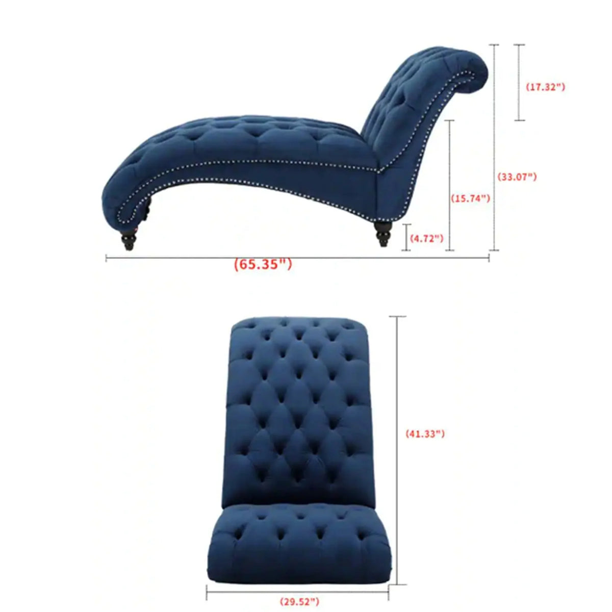 Blue Velvet Chaise Lounge D1243