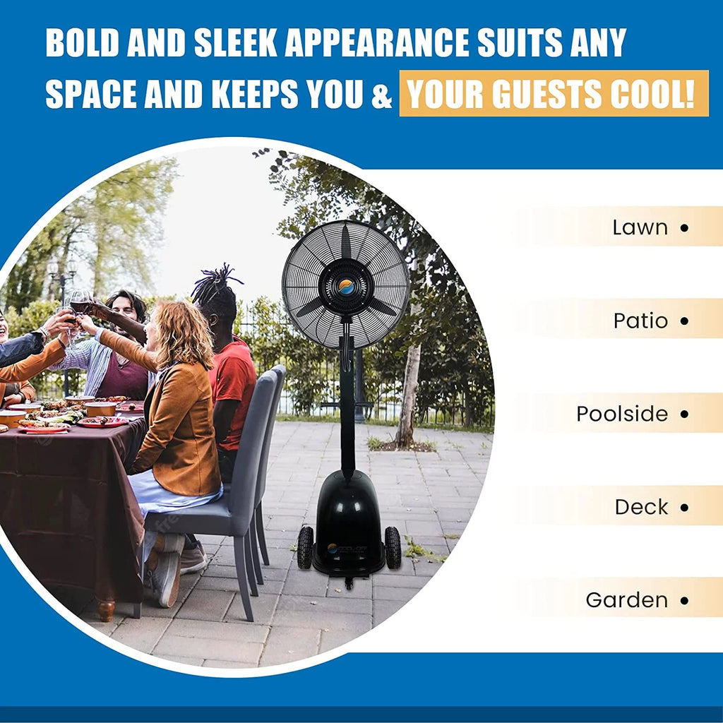 Oscillating Misting Pedestal Fan 12 Gallon 3 Speed 26 inch Black X533