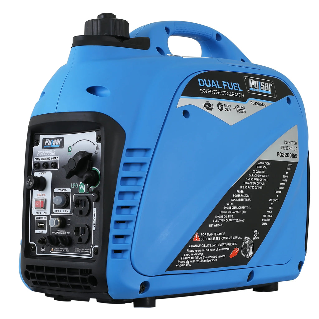 2,200 Watt Dual-Fuel Portable Inverter Generator D904629