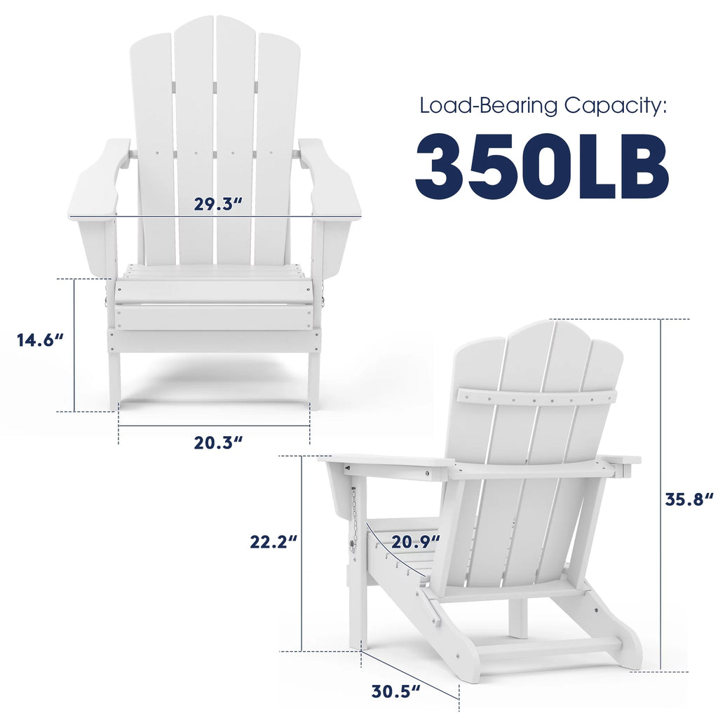 White HDPE Folding Adirondack Chair Q3327