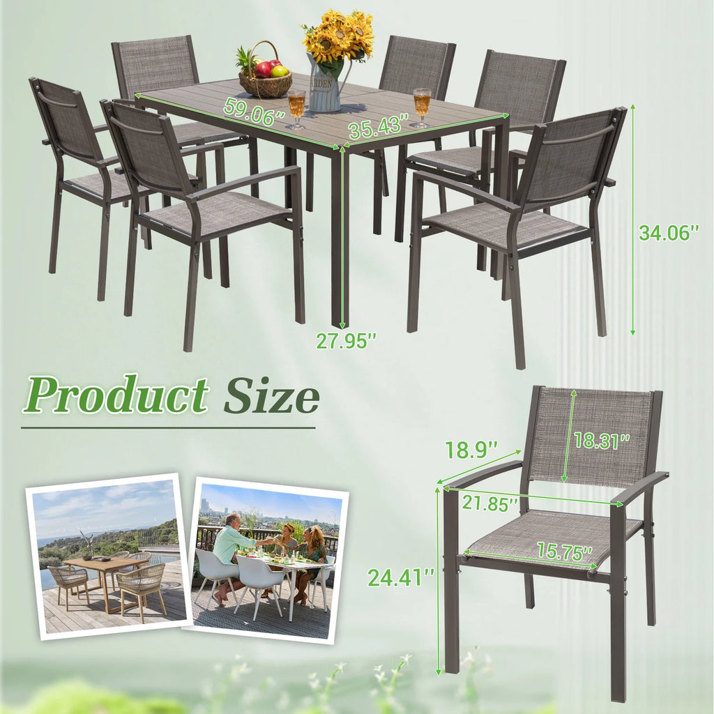 7 Pieces Patio Conversation Set Light Gray U4961