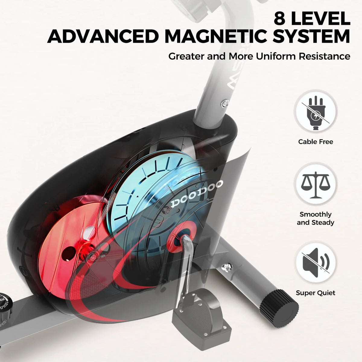 Recumbent Exercise Bike 8 Level Adjustable Magnetic Resistance N736241