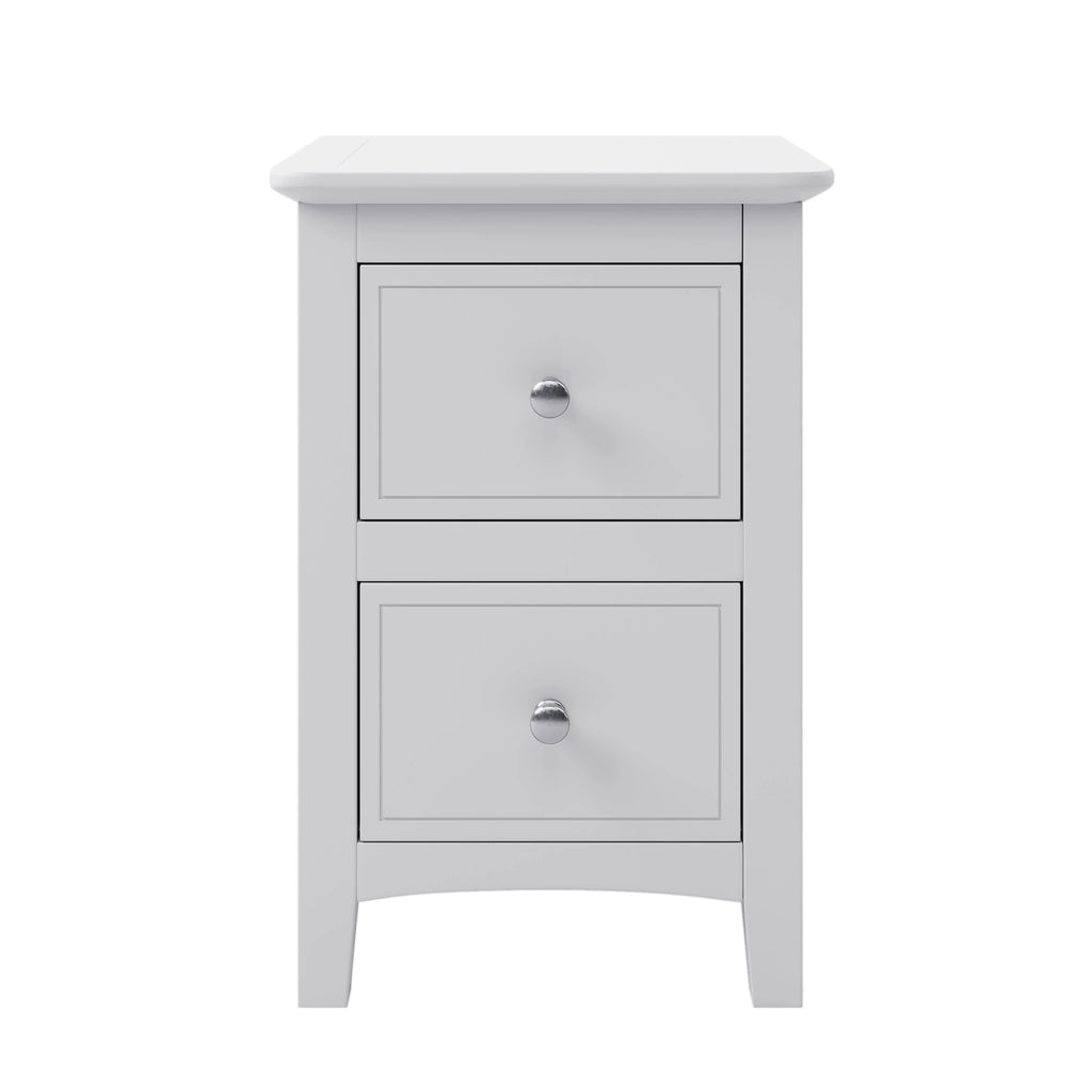 White 2 Drawers Solid Wood Nightstand End Table M637