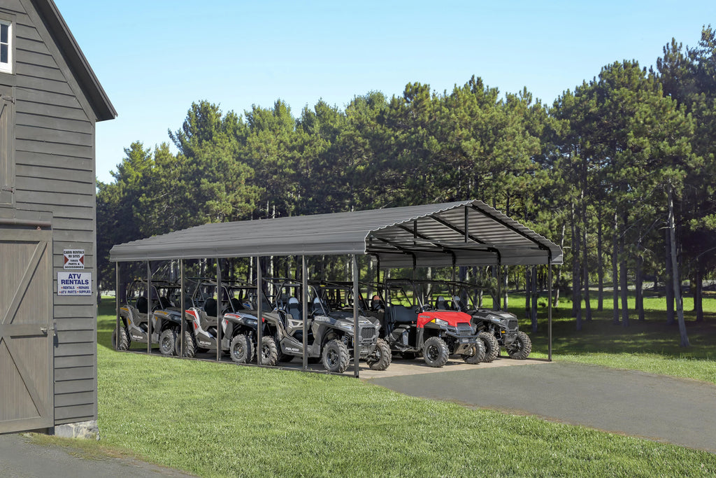 20 ft. x 29 ft. x 9 ft. Charcoal Carport V884135
