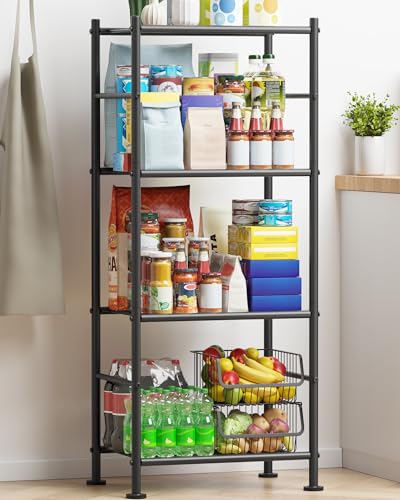 3 Tier Black Metal Storage Shelves J585897