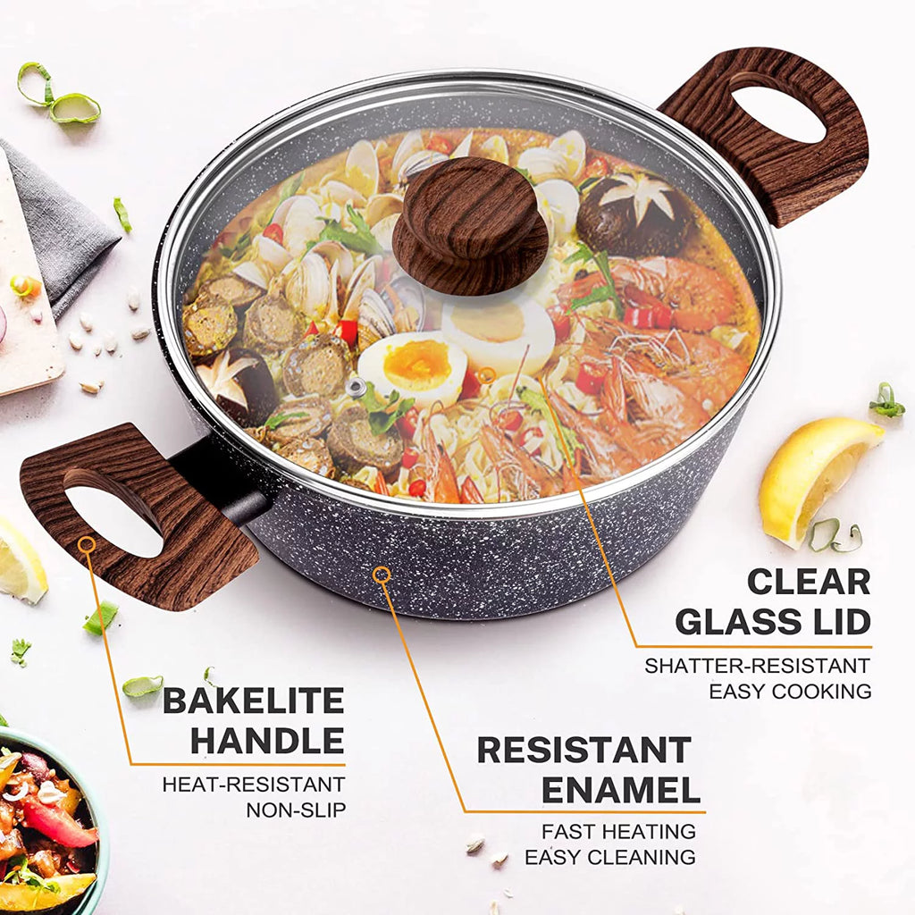 Non Stick Granite 8 Pieces Induction Cookware Set K1575