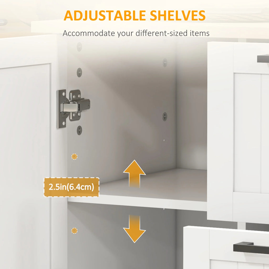White Kitchen Island on Wheels H284569