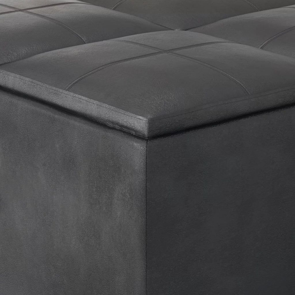 35 inch Square Storage Ottoman Faux Leather G554298