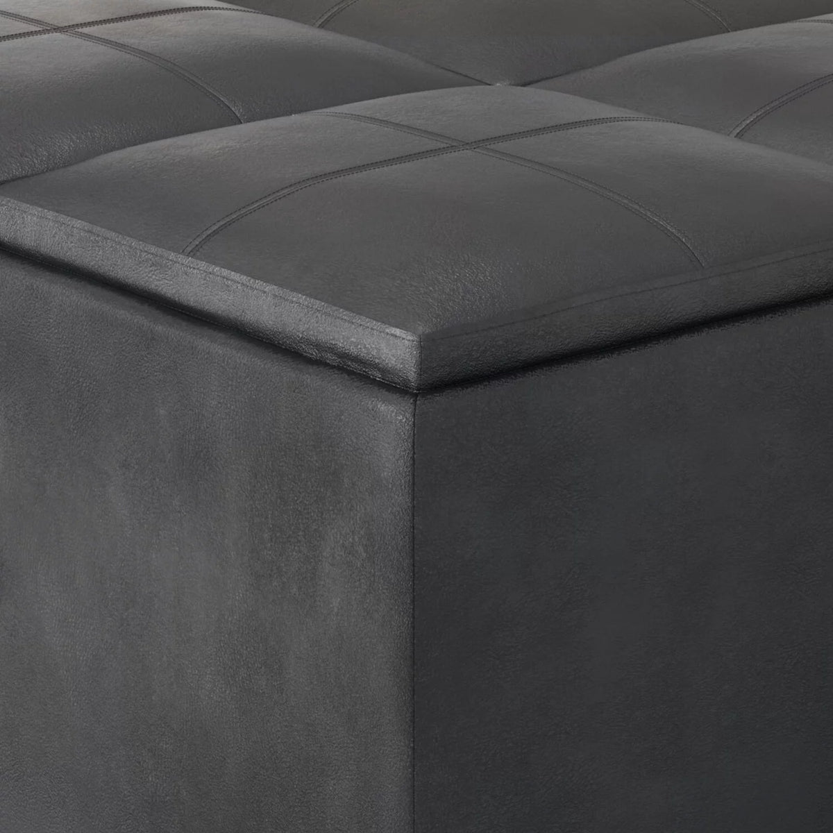 35 inch Square Storage Ottoman Faux Leather G554298