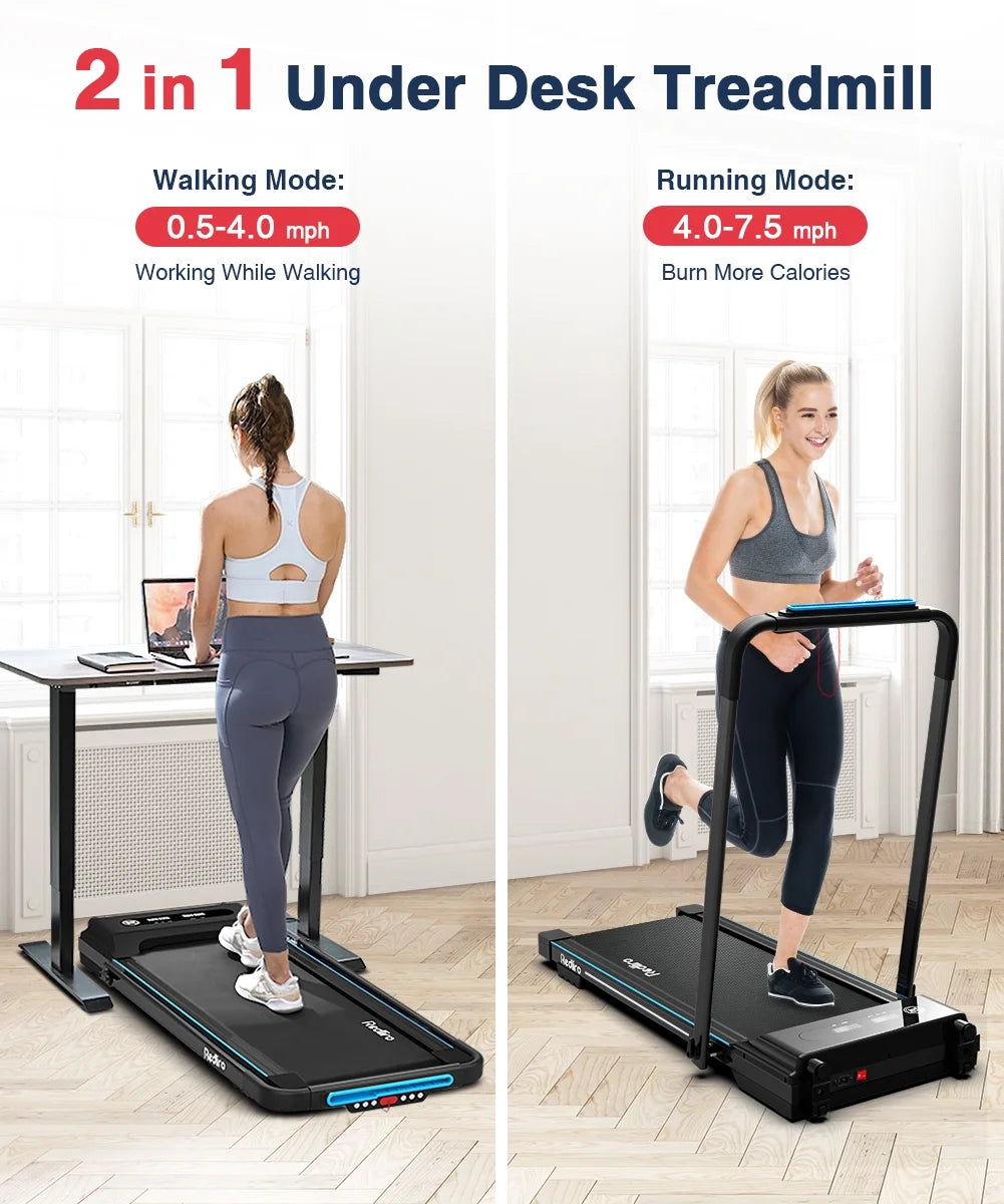 Folding Treadmill with Desk Adjustable Height 265LBS 2.25HP I5953