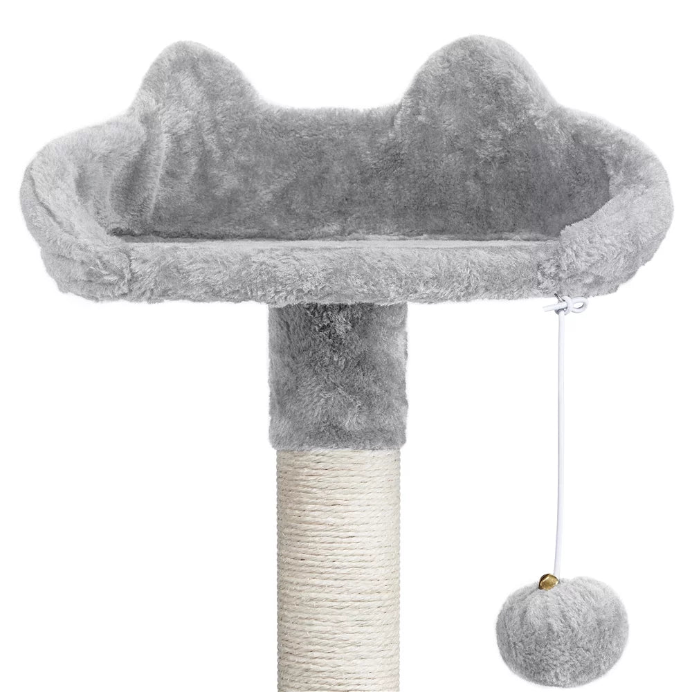Light Gray Multilevel Cat Tree with 2 Condos H950