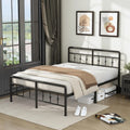 Queen Metal Platform Bed Frame with Headboard and Footboard U53109