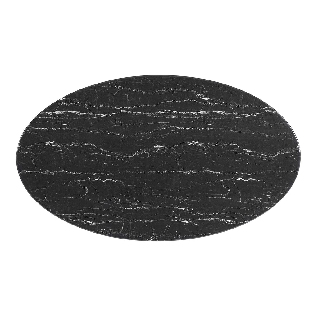 60" Oval Artificial Marble Dining Table J500865