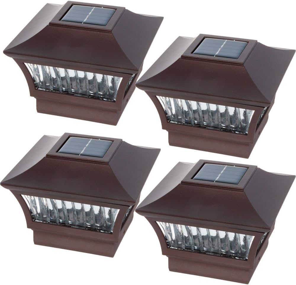 Solar Post Lights 4 Pack Bronze Aluminum C82947
