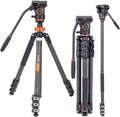 Carbon Fiber 4-Section Video Tripod with Fluid Drag Head E2892