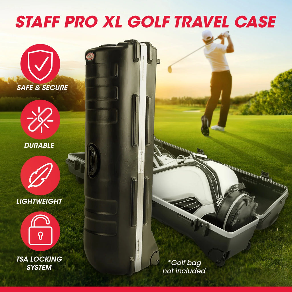 Wheeled Hard Plastic Golf Travel Case P18191