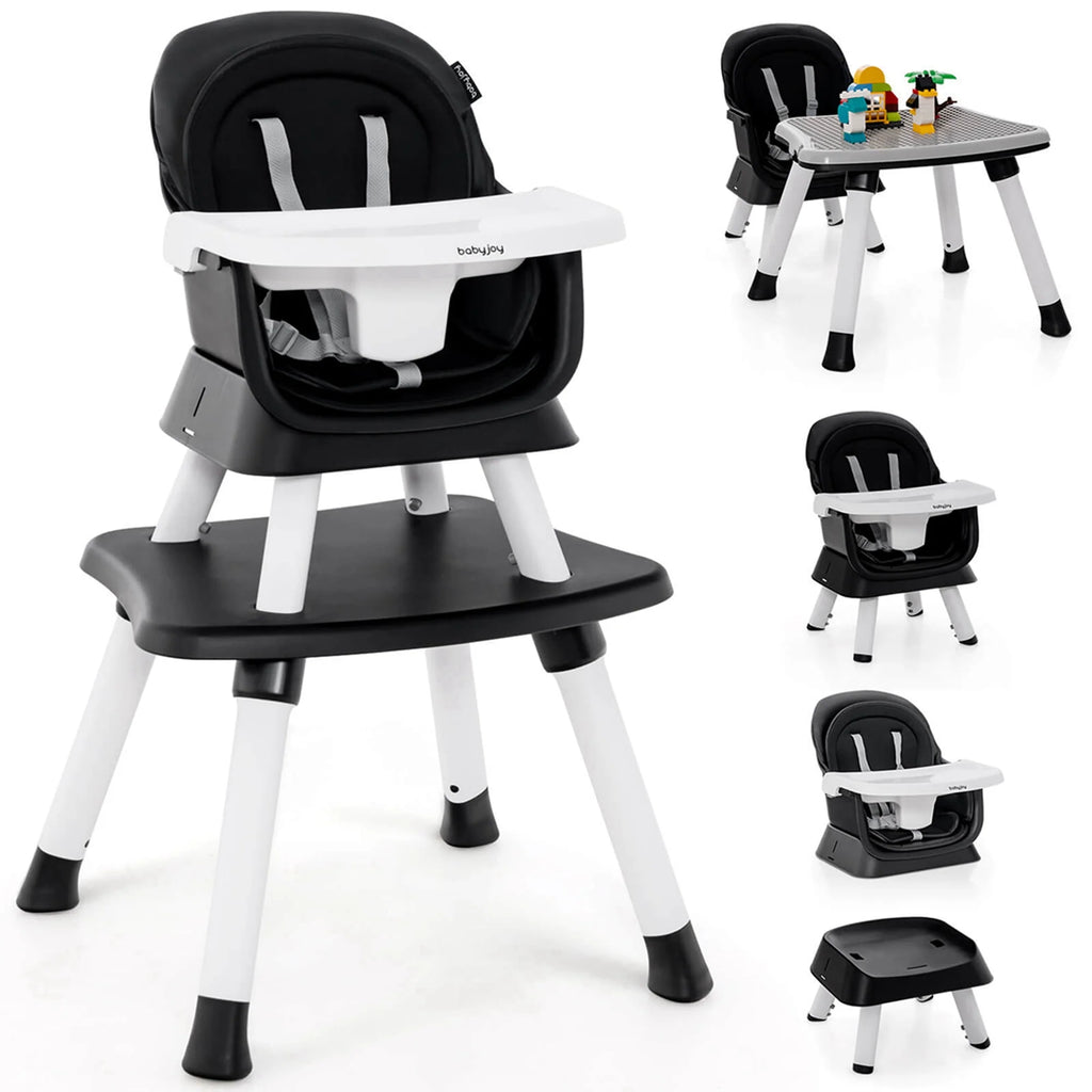 8-in-1 Convertible High Chair Booster Seat with Removable Tray Yellow Y853